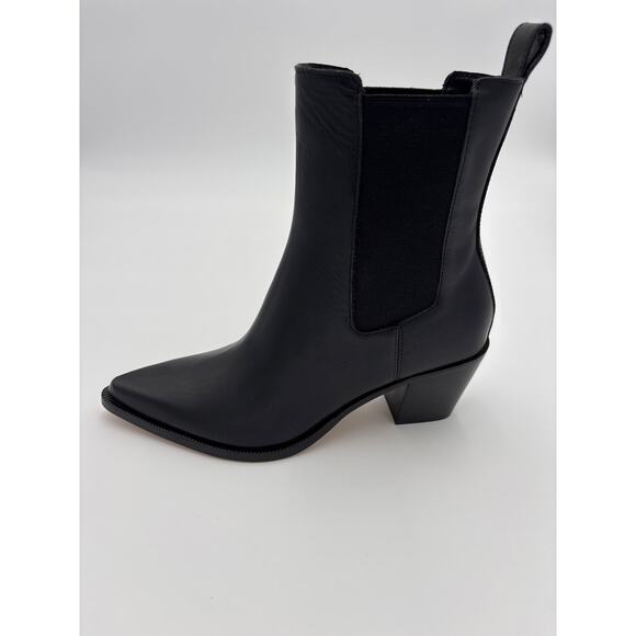 Dolce Vita Shadie H20 Black Leather Ankle Boot Pointy Toe - Picture 1 of 10